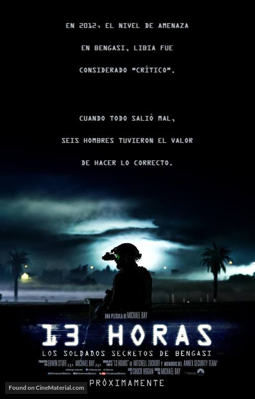 13 Hours: The Secret Soldiers of Benghazi - Mexican Movie Poster