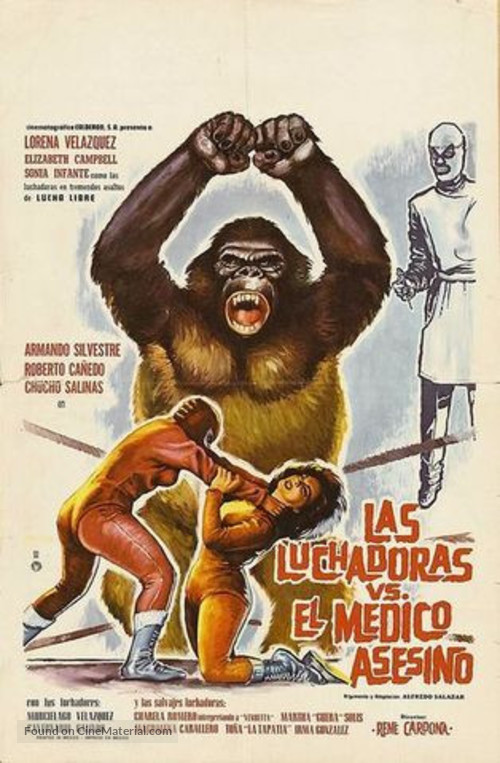 Las luchadoras vs el robot asesino - Mexican Movie Poster