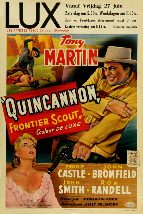 Quincannon, Frontier Scout - Belgian Movie Poster