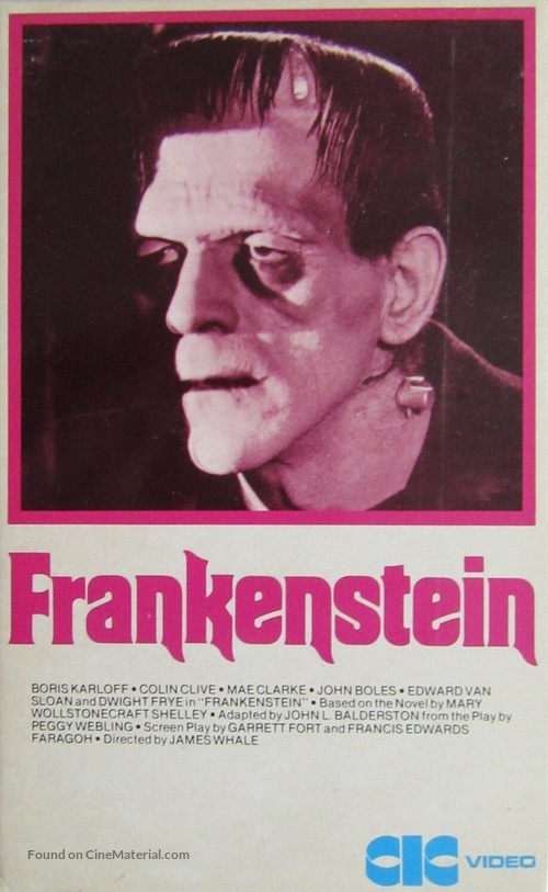 Frankenstein - British VHS movie cover