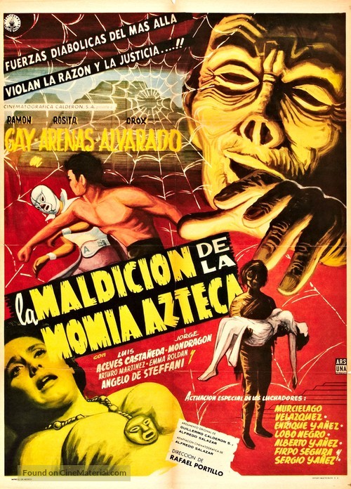 La maldici&oacute;n de la momia azteca - Mexican Movie Poster