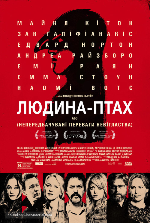 Birdman or (The Unexpected Virtue of Ignorance) - Ukrainian Movie Poster