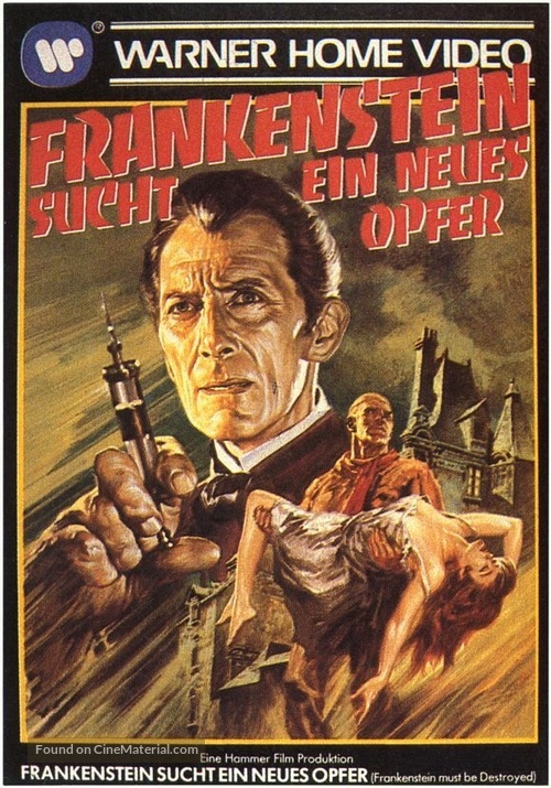 Frankenstein Must Be Destroyed - German VHS movie cover