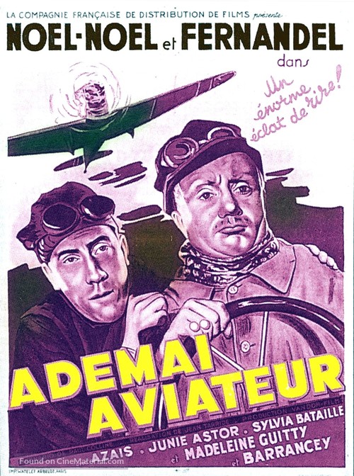 Ad&eacute;ma&iuml; aviateur - French Movie Poster