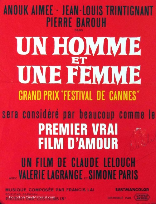 Un homme et une femme - French Movie Poster