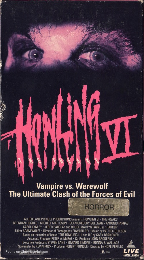 Howling VI: The Freaks - VHS movie cover